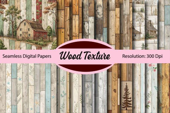 Download Wood Texture Seamless Digital Paper - Text Collection