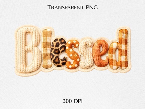 Download Blessed Knit Text PNG - Premium Bundle